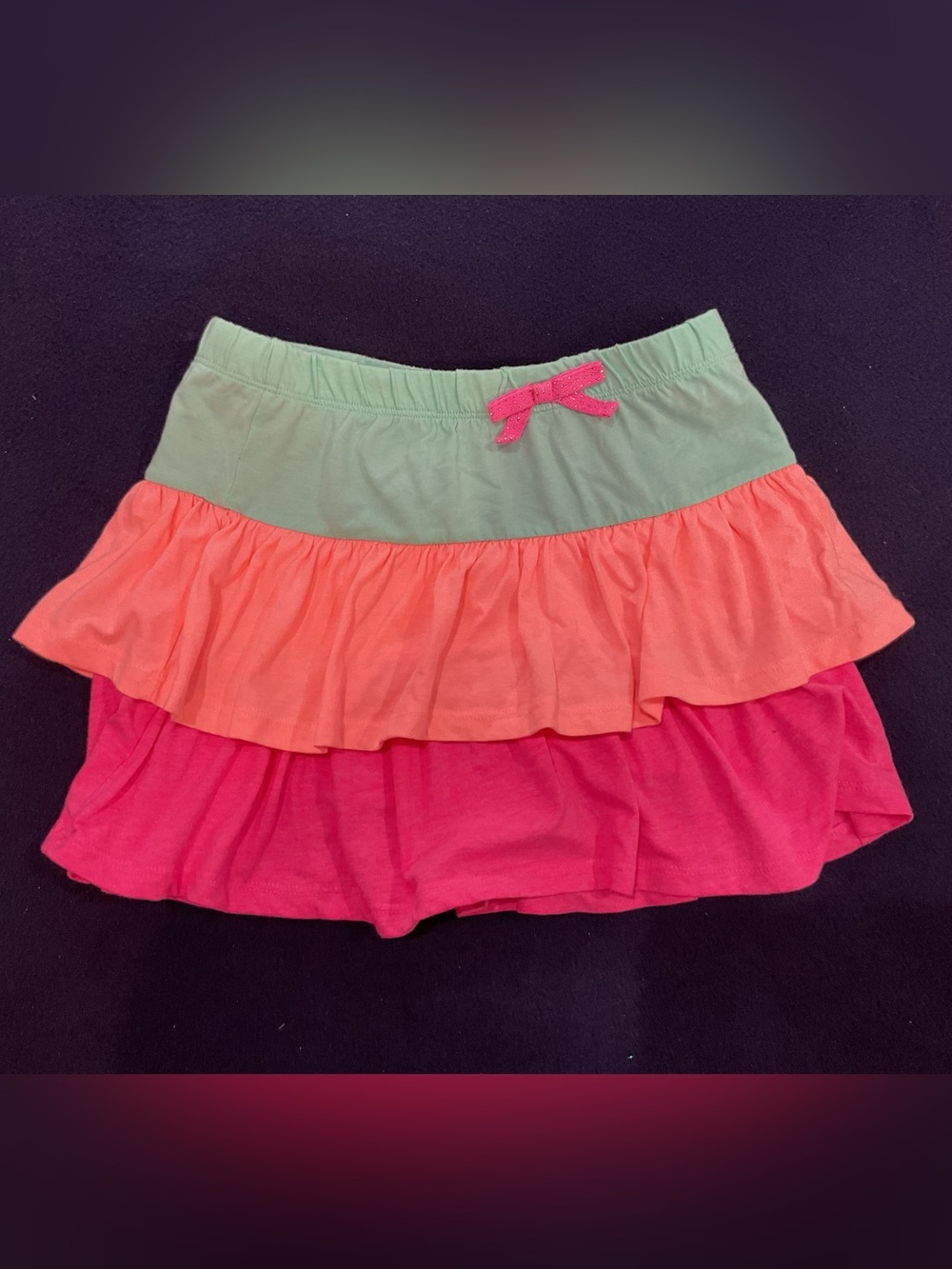 Cynthia Rowley Girls Pink & Mint Ruffle Skirt Size M (7/8)